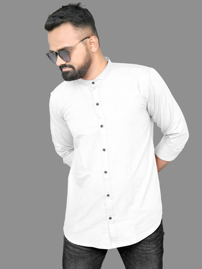 Slim fit Regular Cotton Casual Shirt with Mandarin(Chinese) Collar & full Sleeve #Shirt for Man