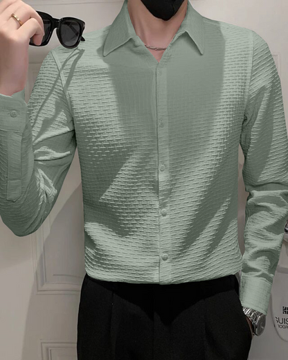 Pistachio Green Textured Premium Shirt